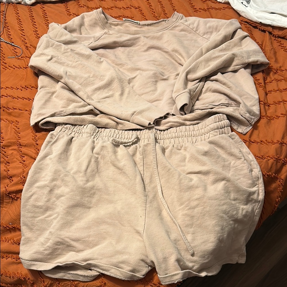 Zenana Outfitters Tan Lounge Set